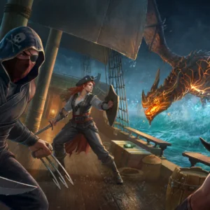 Keelblade - Fantasy pirates battling a Wyvern boss.